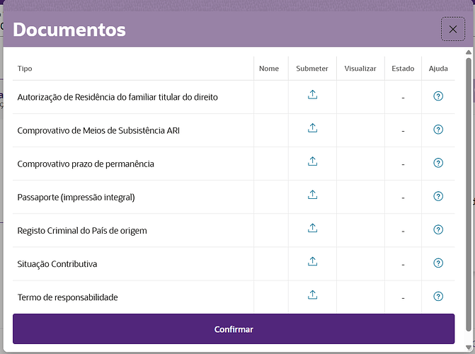The image displays a document submission interface listing various types of documents required, including residency authorization, passport, and criminal record. (Captioned by AI)